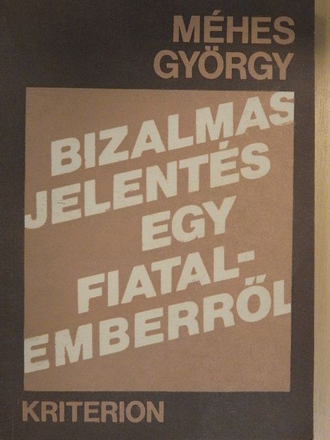 Méhes György - Bizalmas jelentés egy fiatalemberről [antikvár]