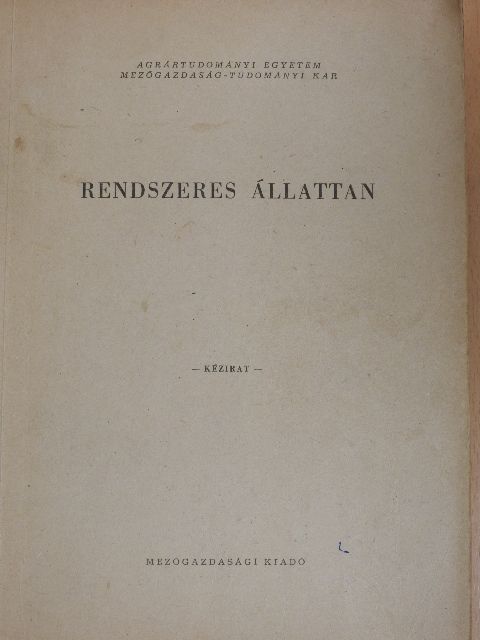 Kölűs Gábor - Rendszeres állattan [antikvár]