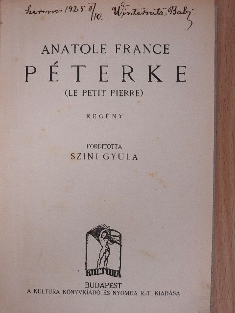 Anatole France - Péterke [antikvár]