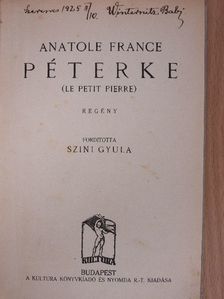 Anatole France - Péterke [antikvár]