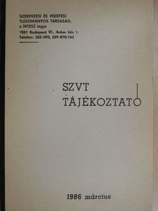 SZVT Tájékoztató 1986. március [antikvár]