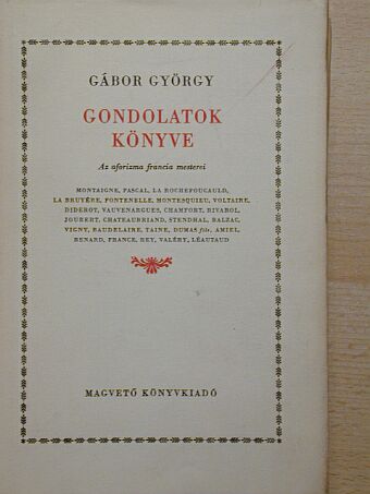 Alexandre Dumas Fils - Gondolatok könyve [antikvár]