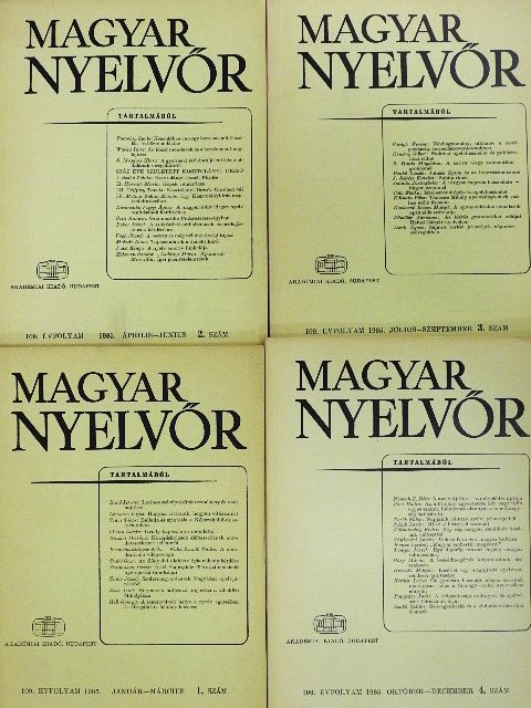 Ábrahám Imre - Magyar Nyelvőr 1985. január-december [antikvár]