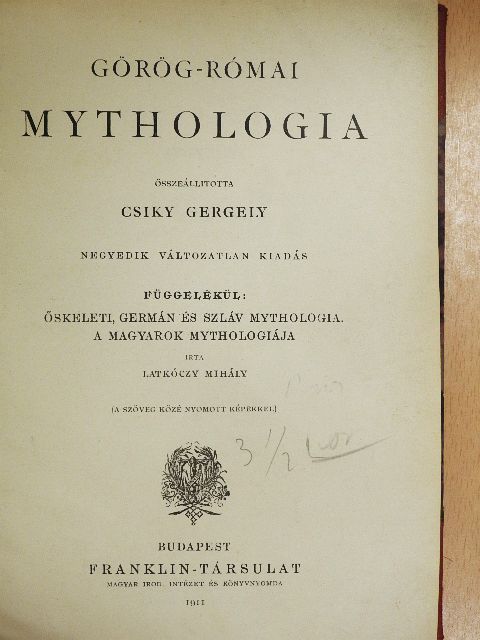 Latkóczy Mihály - Görög-római mythologia [antikvár]