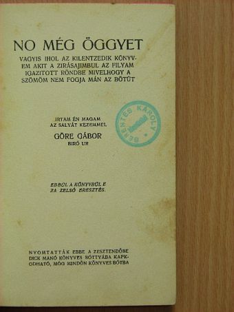 Gárdonyi Géza - No még öggyet [antikvár]
