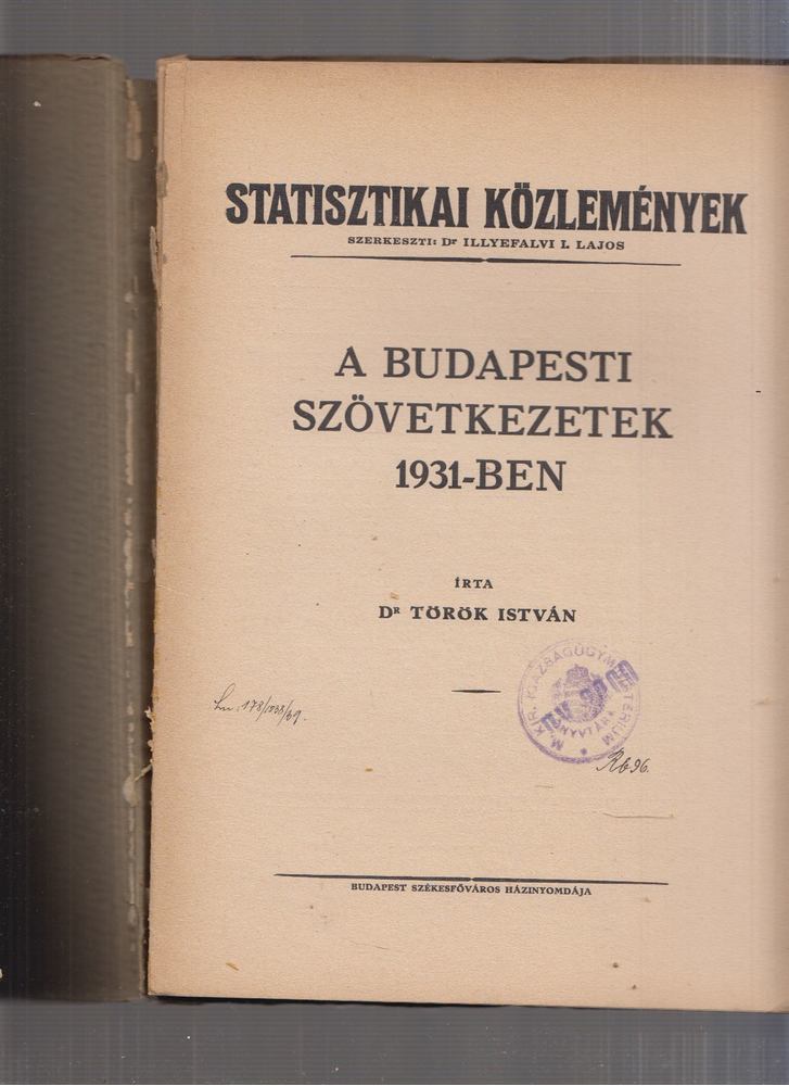 Török István - Statisztikai Közlemények 63. kötet 3. szám [antikvár]