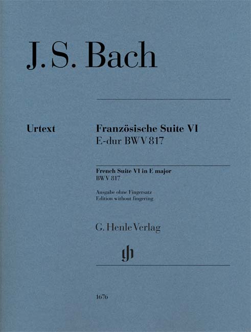 J. S. Bach - FRANZÖSISCHE SUITE VI E-DUR BWV 817 OHNE FINGERSATZ