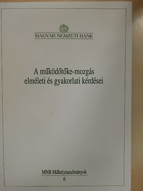 Dr. Árva László - A működőtőke-mozgás elméleti és gyakorlati kérdései [antikvár]