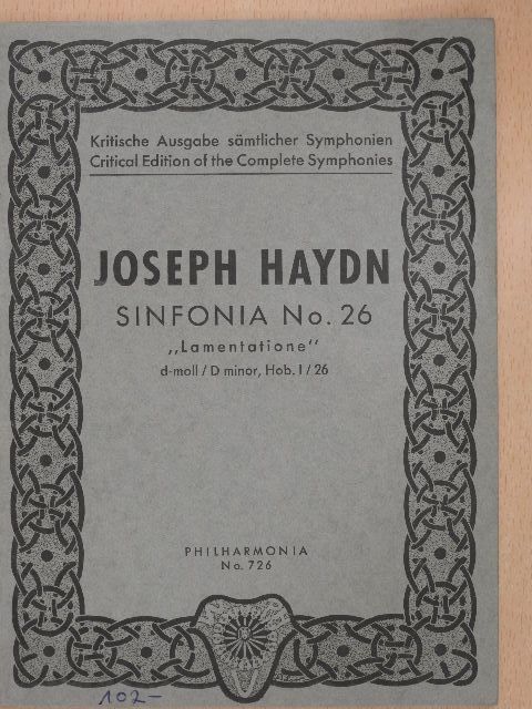 Joseph Haydn - Sinfonia No. 26 [antikvár]