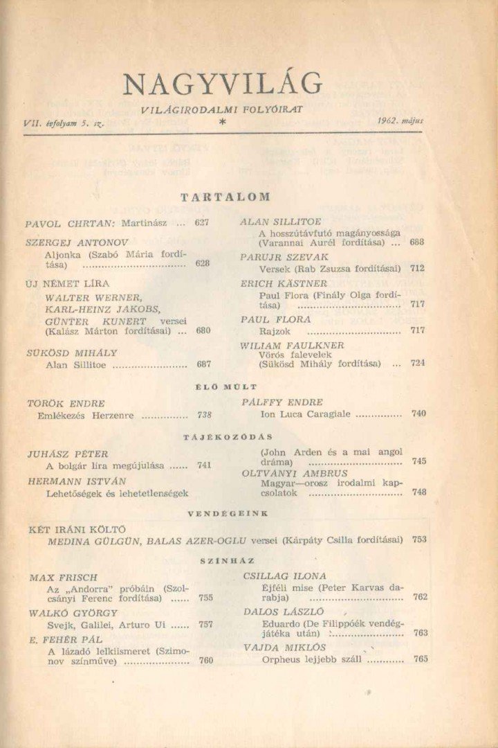 Kardos László (főszerk.) - Nagyvilág 1962. május [antikvár]