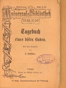 Tagebuch eines bösen Buben (gótbetűs) [antikvár]