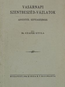 Dr. Czapik Gyula - Vasárnapi szentbeszéd-vázlatok [antikvár]