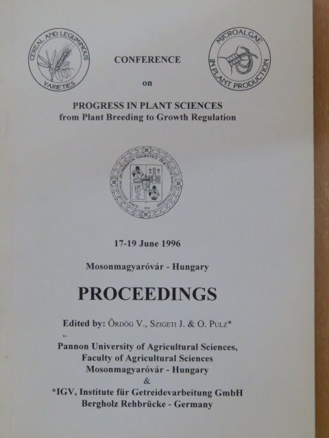 B. Gabel - Proceedings of the Conference on "Progress in Plant Sciences from Plant Breeding to Growth Regulation" [antikvár]