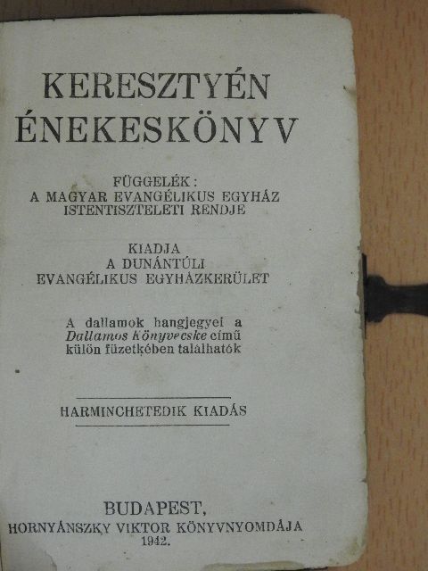 Keresztyén énekeskönyv (rossz állapotú) [antikvár]
