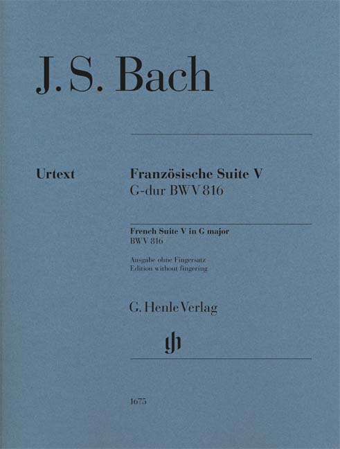 J. S. Bach - FRANZÖSISCHE SUITE V G-DUR BWV 816, OHNE FINGERSATZ