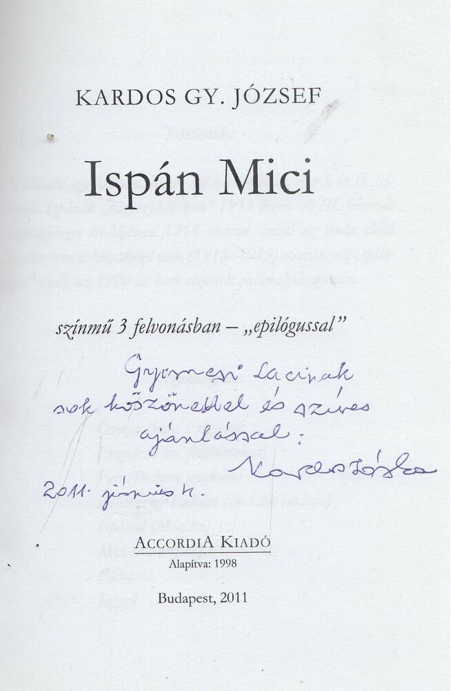 Kardos Gy. József - Ispán Mici [antikvár]