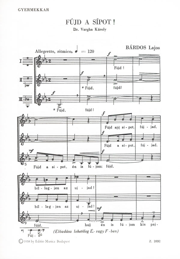 BÁRDOS LAJOS - FÚJD A SÍPOT - GYERMEKKARRA