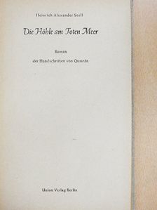 Heinrich Alexander Stoll - Die Höhle am Toten Meer  [antikvár]