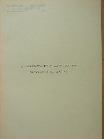 Lakóépület-felújítások gazdaságosságának megállapítása számítógéppel [antikvár]
