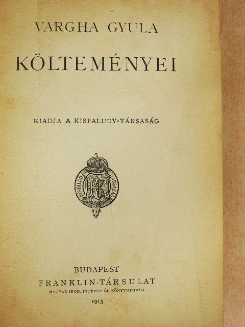 Vargha Gyula - Vargha Gyula költeményei [antikvár]