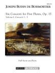 BOISMORTIER - SIX CONCERTI FOR FIVE FLUTES, OP.15. VOL1. CONCERTI 1-3 FULL SCORE AND PARTS