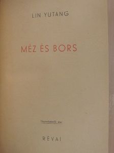 Lin Yutang - Méz és bors [antikvár]