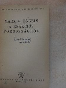 Engels - Marx és Engels a reakciós poroszságról [antikvár]