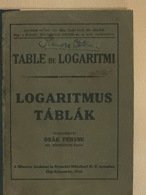 Logaritmus táblák [antikvár]