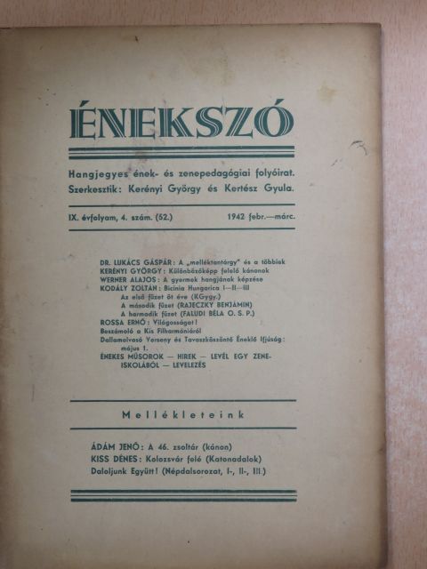 Ádám Jenő - Énekszó 1942. február-március [antikvár]