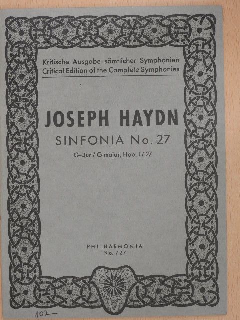 Joseph Haydn - Sinfonia No. 27 [antikvár]