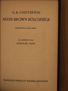 Gilbert K. Chesterton - Páter Brown bölcsesége [antikvár]