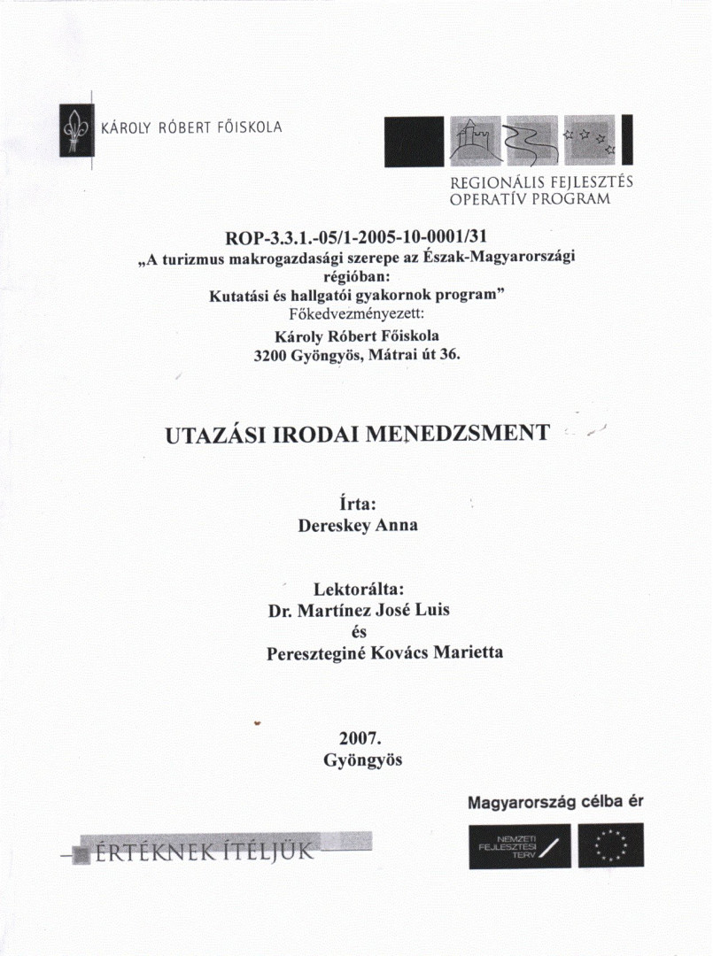 Dereskey Anna - Utazási irodai menedzsment [antikvár]