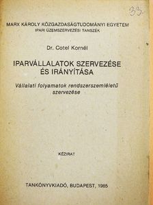 Dr. Cotel Kornél - Iparvállalatok szervezése és irányítása [antikvár]
