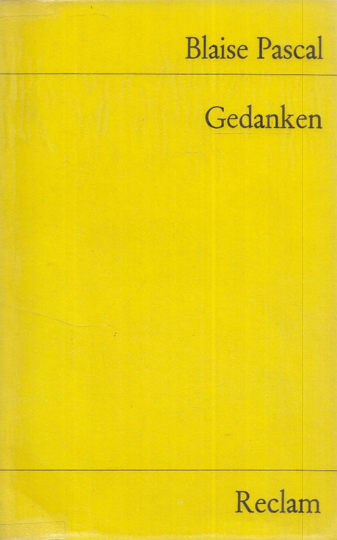 Blaise PASCAL - Gedanken [antikvár]