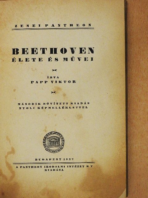 Papp Viktor - Beethoven élete és művei [antikvár]