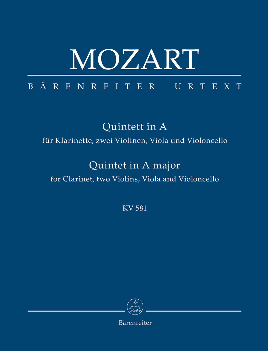 MOZART, W,A, - QUINTETT IN A FÜR KLARINETTE, ZWEI VIOLINEN, VIOLA UND VIOLONCELLO KV 581(F.SCHMID) STUDIENPARTITUR