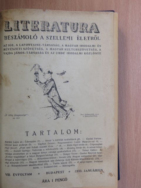 Dr. Kemény István - Literatura 1933. (nem teljes évfolyam) [antikvár]