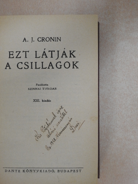 A. J. Cronin - Ezt látják a csillagok I-II. [antikvár]