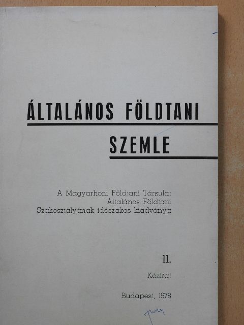 Dudich Endre - Általános földtani szemle 11. [antikvár]