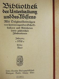 Siegfried Baske - Bibliothek der Unterhaltung und des Wissens 1918/1. (gótbetűs) [antikvár]