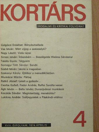 Ágh István - Kortárs 1974. április [antikvár]
