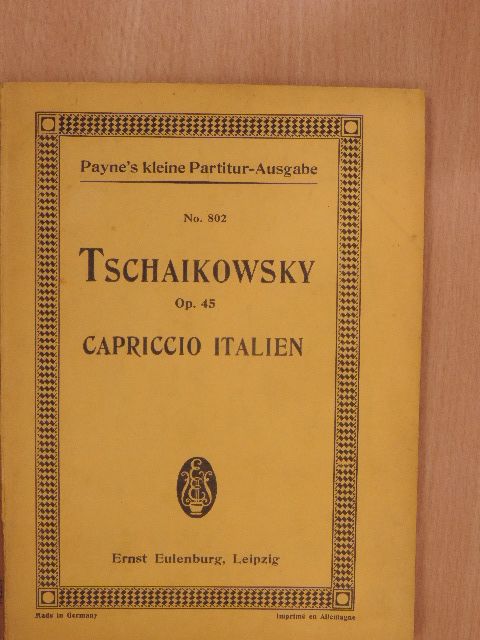Peter Jljitsch Tschaikowsky - Italienisches Capriccio für großes Orchester [antikvár]