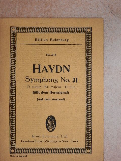 Josef Haydn - Symphony, No. 31 [antikvár]
