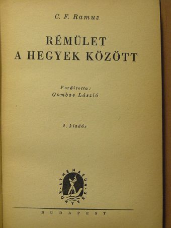 C. F. Ramuz - Rémület a hegyek között [antikvár]