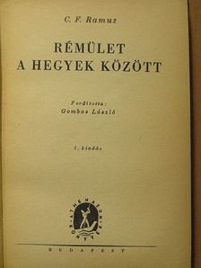 C. F. Ramuz - Rémület a hegyek között [antikvár]
