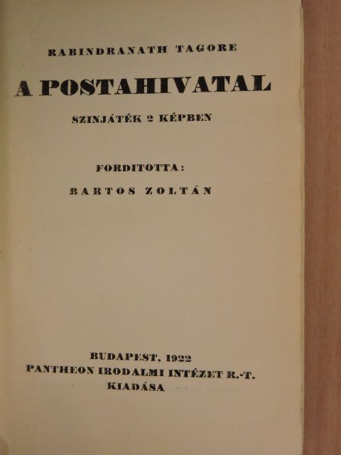 Rabindranath Tagore - A postahivatal [antikvár]