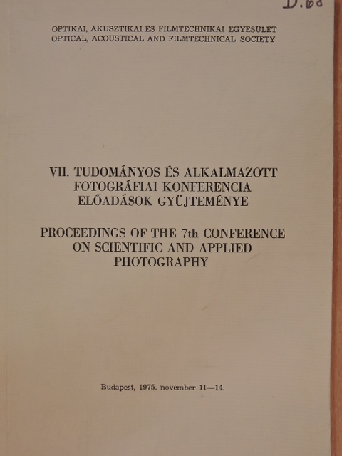 Bohdaneczky P. - VII. Tudományos és Alkalmazott Fotográfiai Konferencia Előadások Gyüjteménye [antikvár]
