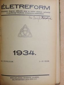 Dr. med. Bircher-Benner - Életreform 1934. (nem teljes évfolyam) [antikvár]
