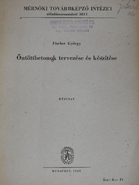 Fischer György - Öntöttbetonok tervezése és készítése [antikvár]