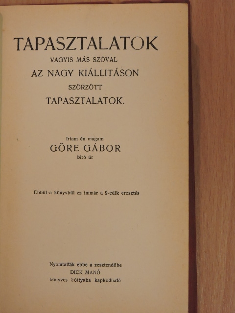 Gárdonyi Géza - Tapasztalatok [antikvár]